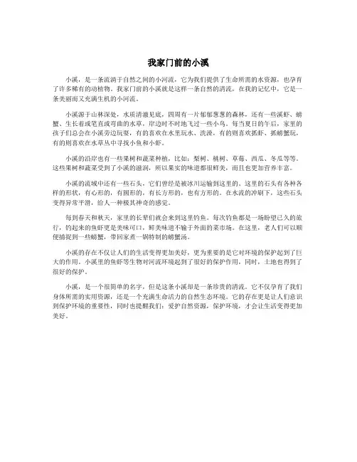 我家门前的小溪