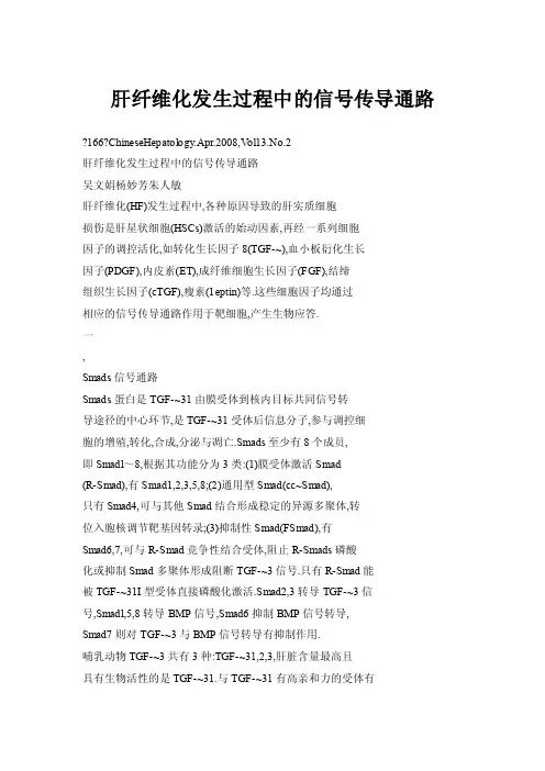 肝纤维化发生过程中的信号传导通路
