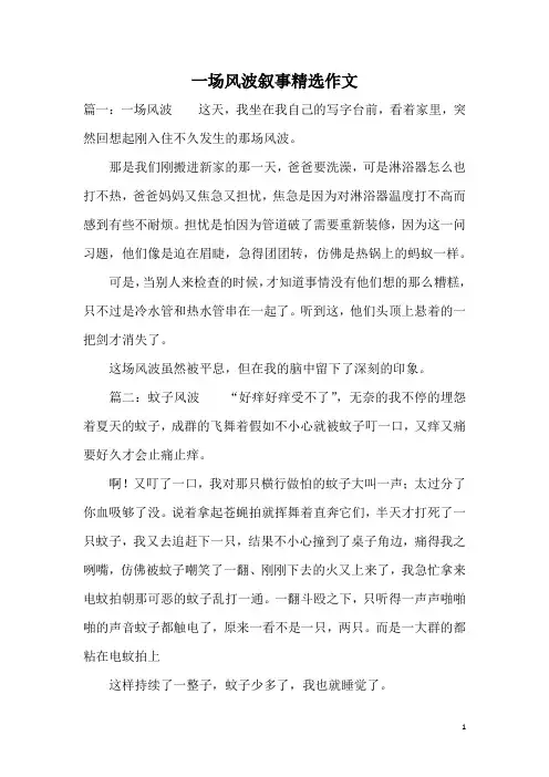 一场风波叙事精选作文