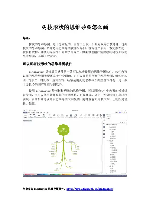 树枝形状的思维导图怎么画