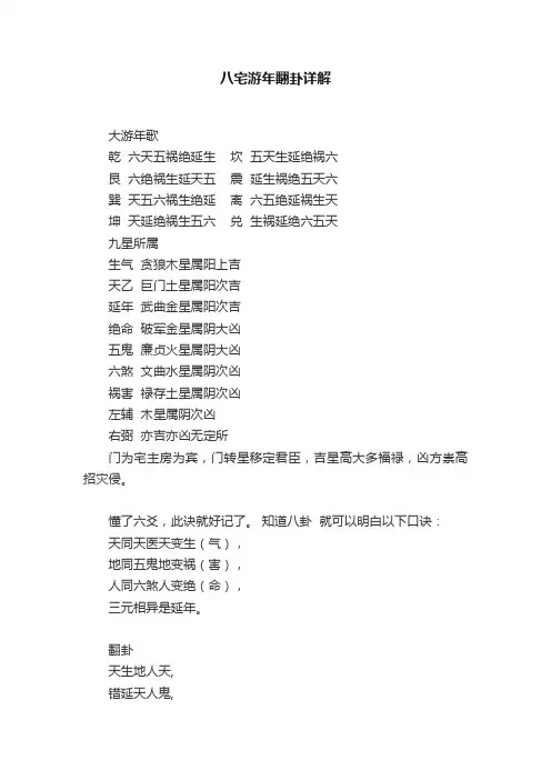 八宅游年翻卦详解