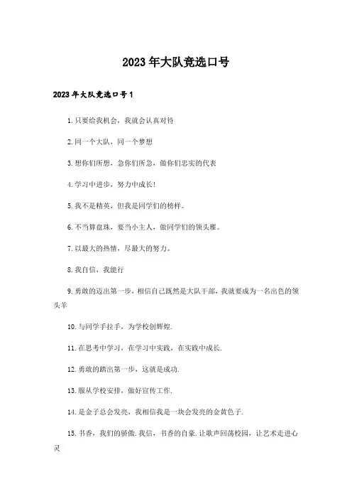2023年大队竞选口号_1