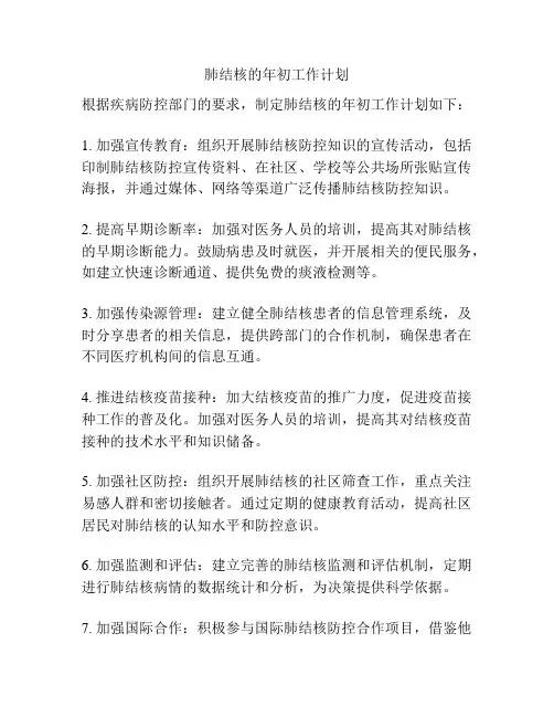 肺结核的年初工作计划