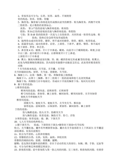 解剖学口诀
