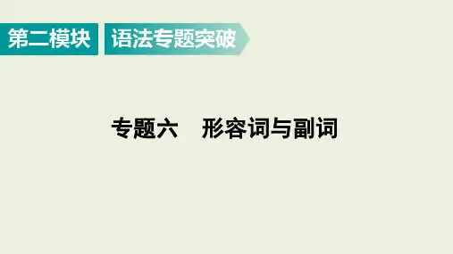 广东省英语中考专题复习  专题六 形容词与副词 课件