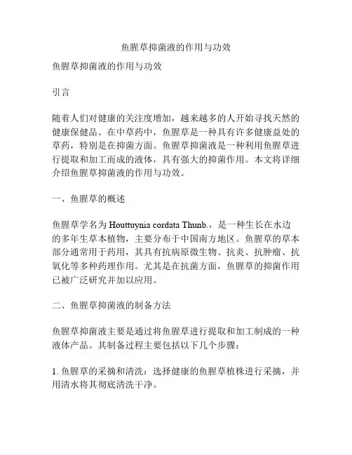 鱼腥草抑菌液的作用与功效