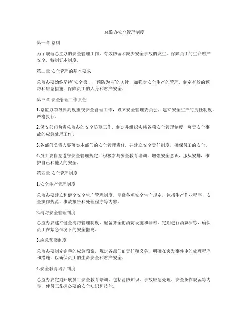 总监办安全管理制度