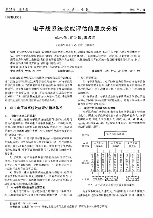 电子战系统效能评估的层次分析