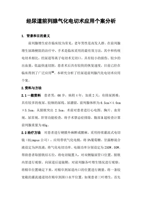经尿道前列腺气化电切术应用个案分析