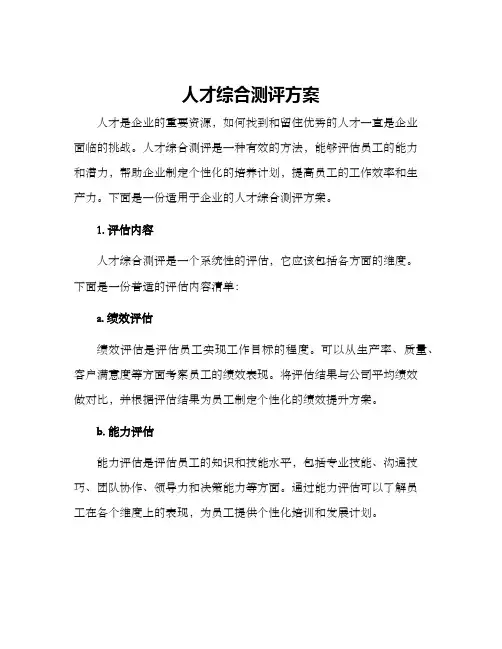 人才综合测评方案
