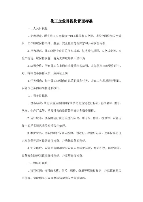 化工企业目视化管理标准