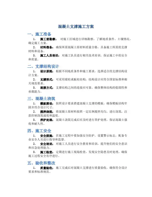 混凝土支撑施工方案