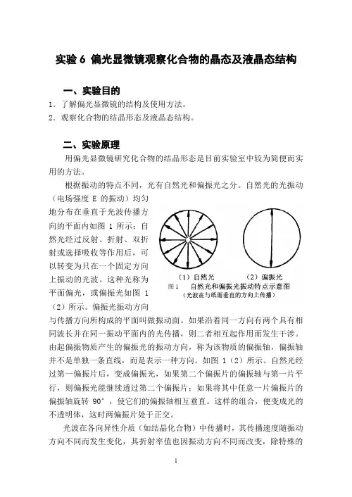 实验06 偏光显微镜-实验讲义
