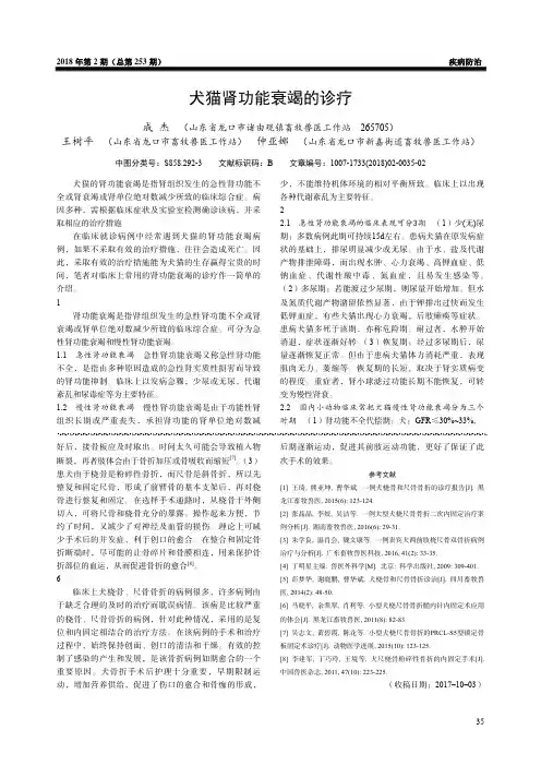 犬猫肾功能衰竭的诊疗