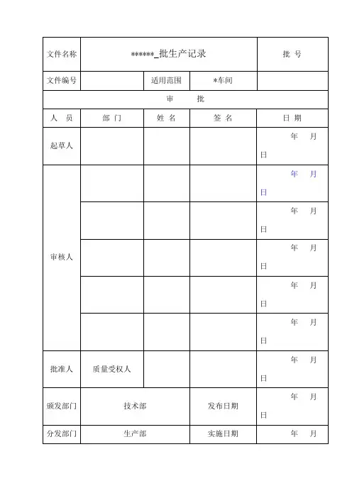 批生产记录--