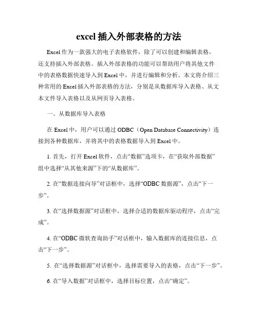 excel插入外部表格的方法