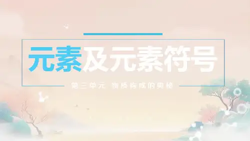 元素及元素符号课件2024-2025学年人教版九年级上化学