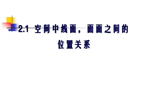 《空间中线面-面面的位置关系》参考课件