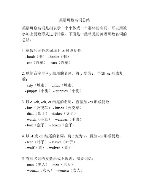 英语可数名词总结