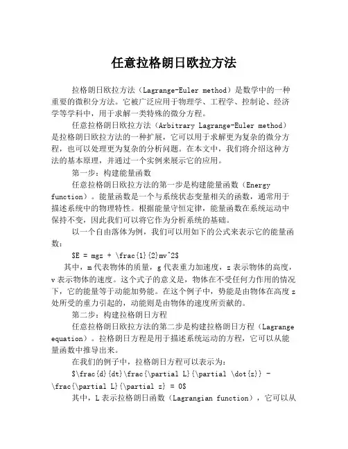 任意拉格朗日欧拉方法