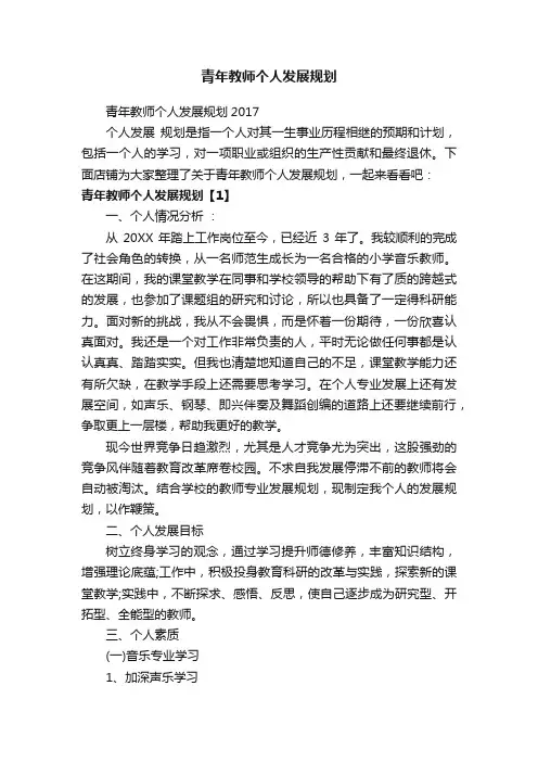 青年教师个人发展规划
