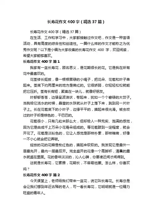 长寿花作文400字（精选37篇）