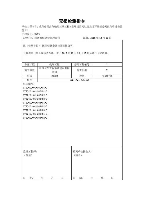 无损检测指令