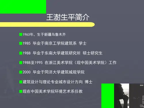 建筑师王树作品介绍