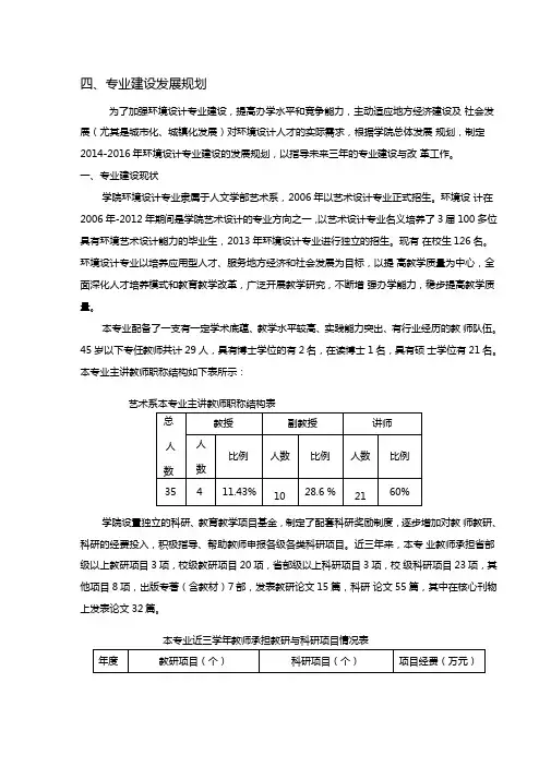 环境设计专业建设发展规划