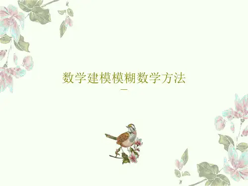 数学建模模糊数学方法共39页PPT