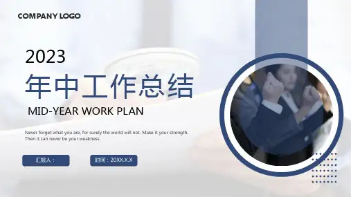简约商务年中工作总结汇报PPT模板