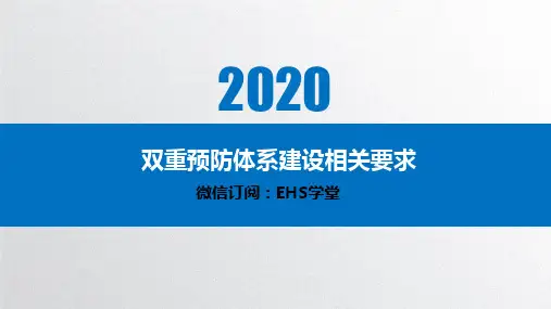 双重预防预防体系建设培训材料
