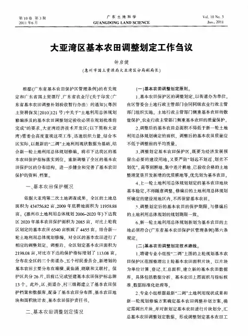 大亚湾区基本农田调整划定工作刍议