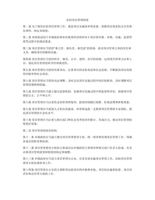 农村项目管理制度