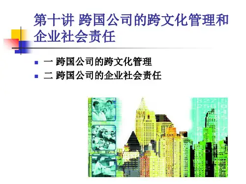 14第十讲跨国公司的跨文化管理和企业社会责任