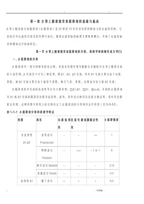 β肾上腺素能受体阻滞剂的规范使用