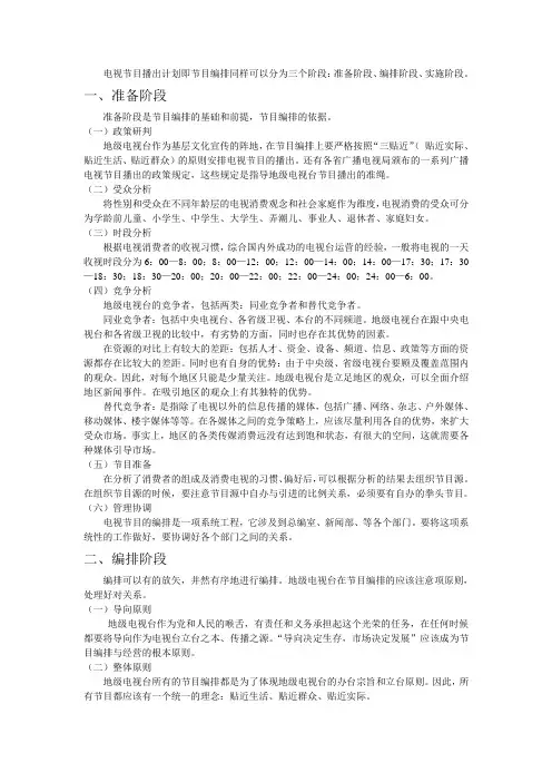 节目编排