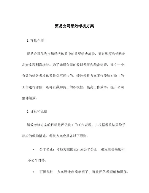 贸易公司绩效考核方案
