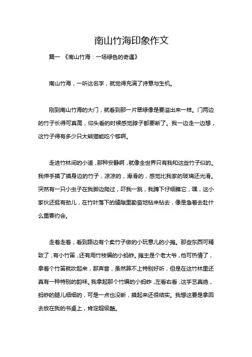 南山竹海印象作文