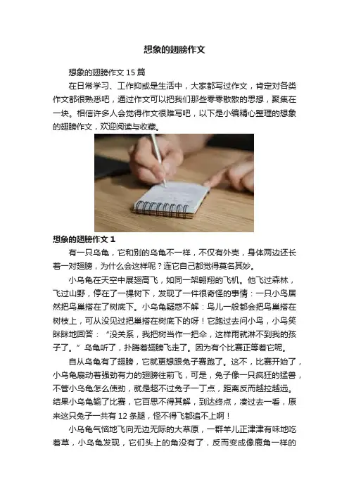 想象的翅膀作文