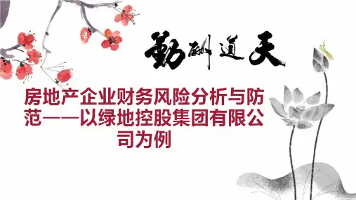 房地产企业财务风险分析与防范以绿地控股集团有限公司为例
