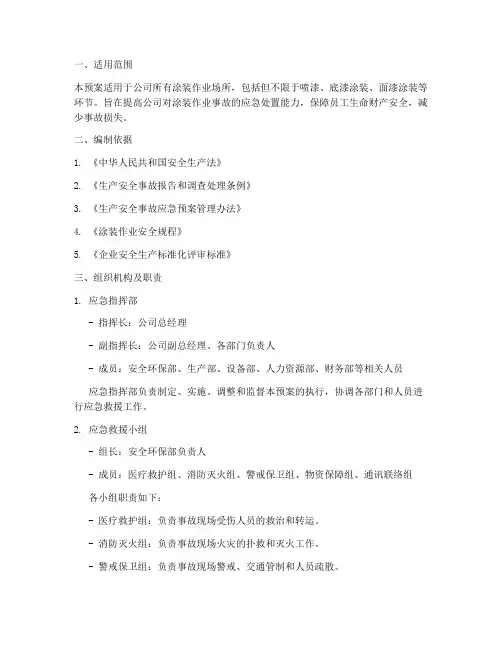 涂装作业事故专项应急预案