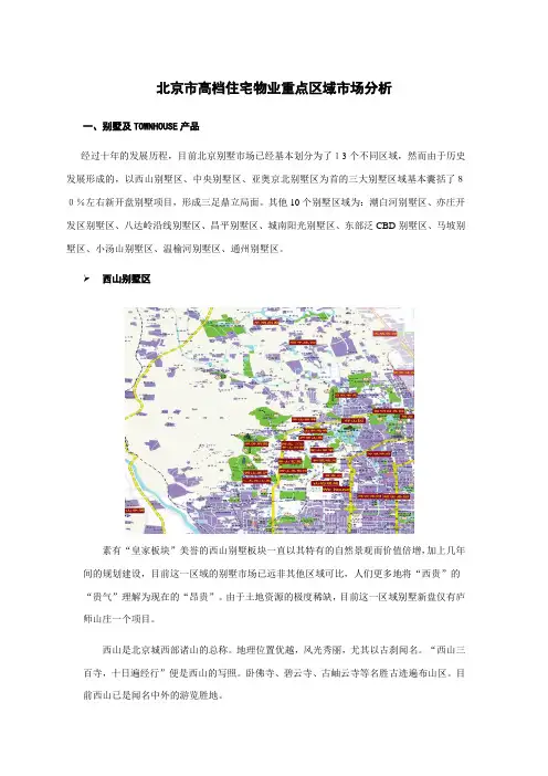 北京市高档住宅物业重点区域市场分析报告