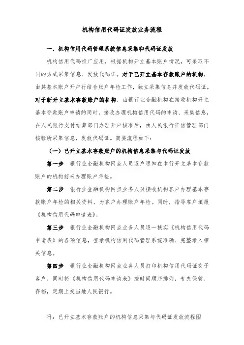 机构信用代码证发放业务流程