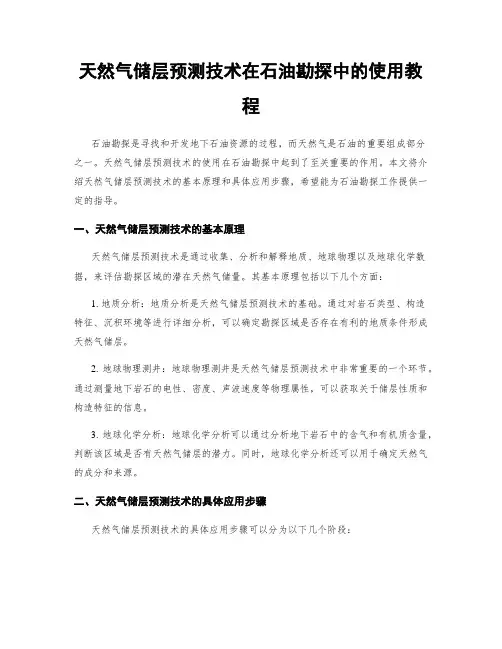 天然气储层预测技术在石油勘探中的使用教程