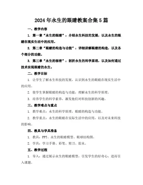 2024年永生的眼睛教案合集5篇