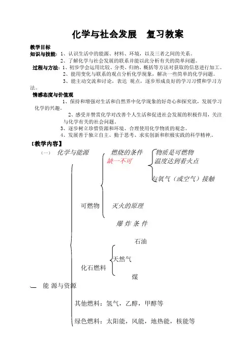 化学与社会发展教案