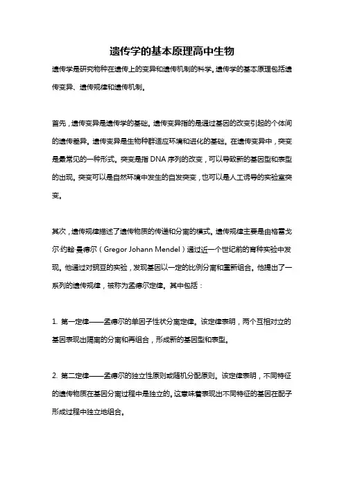 遗传学的基本原理高中生物