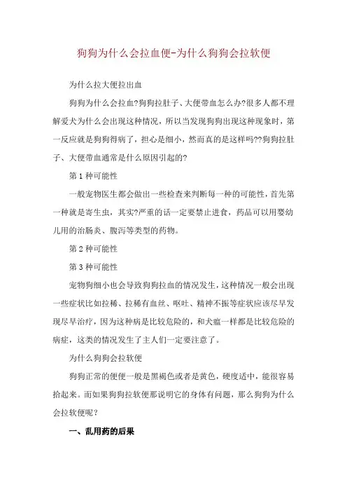 狗狗为什么会拉血便-为什么狗狗会拉软便
