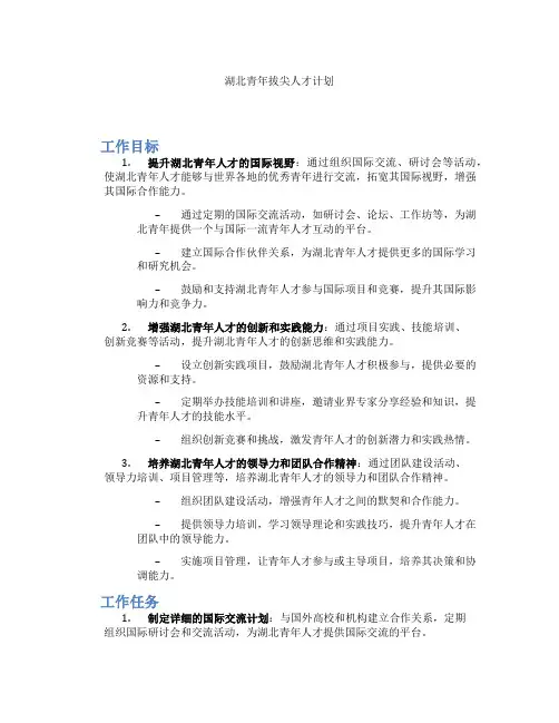湖北青年拔尖人才计划